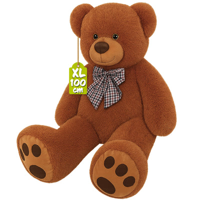monzana® Teddybär L - XXXL 50-175cm Weiches Fell Schleife Tatzendruck Geschenk Plüschtier Kuscheltier Stofftier Riesen Teddy Bär