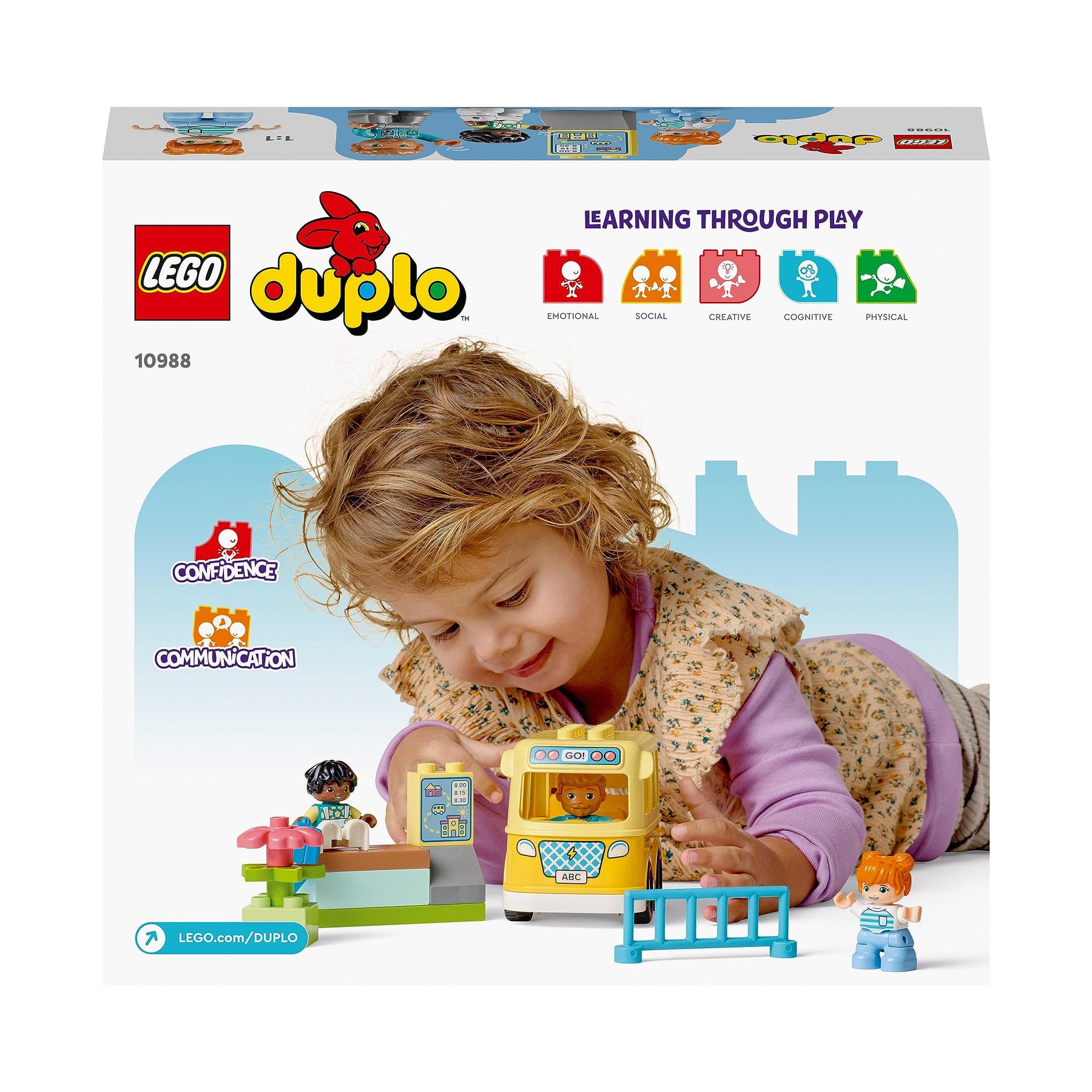 bus spielzeug für kinder LEGO 10988 DUPLO Die Busfahrt Set, Bus-Spielzeug zum Aufbau sozialer F