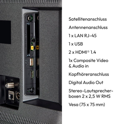 MEDION 59,8 cm (24 Zoll) HD Fernseher (Android TV, Smart TV, HDR, Netflix, Prime Video, PVR, Bluetooth, MD 824100)