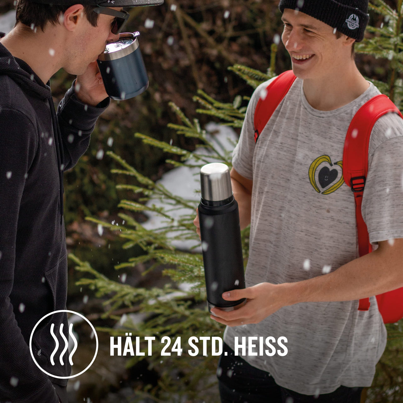 Stanley Classic Legendary Thermosflasche 1L - Thermos Hält 24 Stunden Heiß oder Kalt - Edelstahl Thermoskanne - BPA-Frei - Spülmaschinenfest - Matte Black