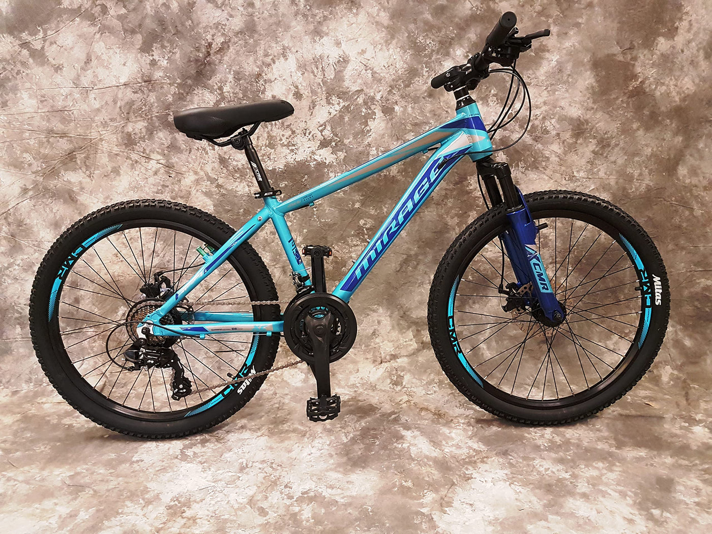 26 Zoll Aluminium Mountainbike Mirage Gefedert, 21-Gang Daumenklickkettenschaltung, Scheibenbremsen NEU 2667-Türkis Bitte BEACHTEN AB 155 cm KÖPERGRÖSSE GEEIGNET !!!!!!!