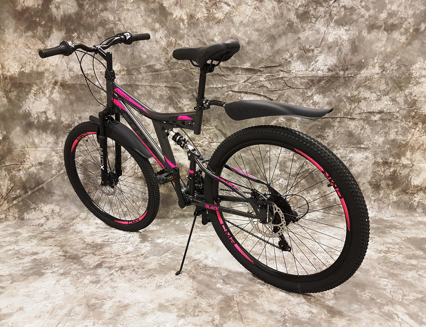 26 Zoll MTB Blackrider Vollgefedert 21-Gang Kettenschaltung mit Scheibenbremsen NEU 2638-ANTRA-PINK Bitte BEACHTEN AB 155 cm KÖPERGRÖSSE GEEIGNET !!!!!!!