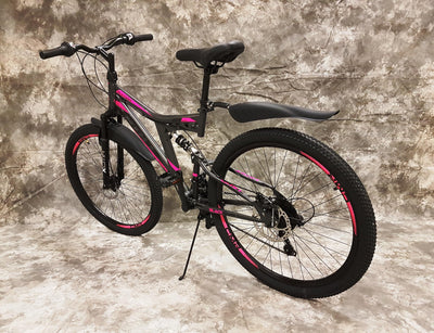 26 Zoll MTB Blackrider Vollgefedert 21-Gang Kettenschaltung mit Scheibenbremsen NEU 2638-ANTRA-PINK Bitte BEACHTEN AB 155 cm KÖPERGRÖSSE GEEIGNET !!!!!!!