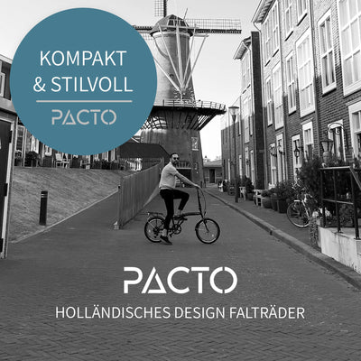 PACTO Seven - Hollandrad Hochwertiges Klappfahrrad 27cm Aluminiumrahmen Bike 20 Zoll Aluminiumräder Bicycle, 3 Speed Shimano Gänge Faltrad Klapprad Fahrrad Klappfahrrad Für Erwachsene Schwarz
