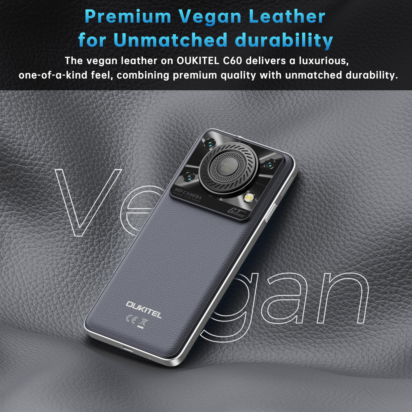 OUKITEL C60 Handy Ohne Vertrag Android 15-16GB+128GB 10000mAh Smartphone Ohne Vertrag 6.88 Zoll 90Hz 13MP+5MP Kamera 120LM Taschenlampe,Lautsprecher,GPS, Dual SIM 4G Simlockfreie Handys,Blau