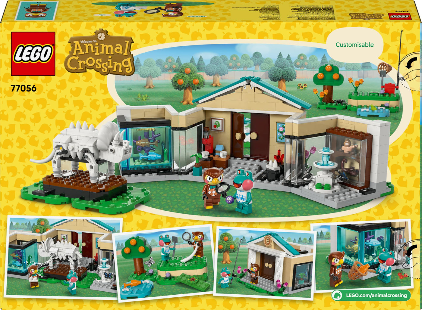 LEGO Animal Crossing Eugens Museumssammlung (77056); Bauset zum Sammeln für Kinder mit Minifiguren und Triceratops-Fossil; Nintendo Charakter für Mädchen und Jungen ab 7 Jahren