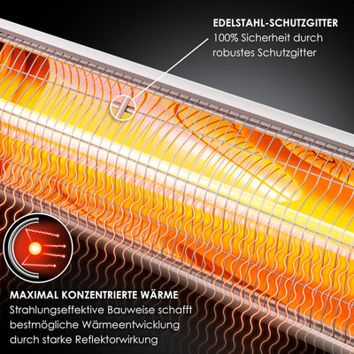 KESSER® Infrarotstrahler ✓ Heizstrahler ✓ Wärmestrahler ✓ Terrassenstrahler ✓ Temperatur 3-Stufig ✓ höhenverstellbarem Teleskopstativ ✓ Wickeltischstrahler ✓ Terrassenheizer ✓ Quarzstrahler | 2500W