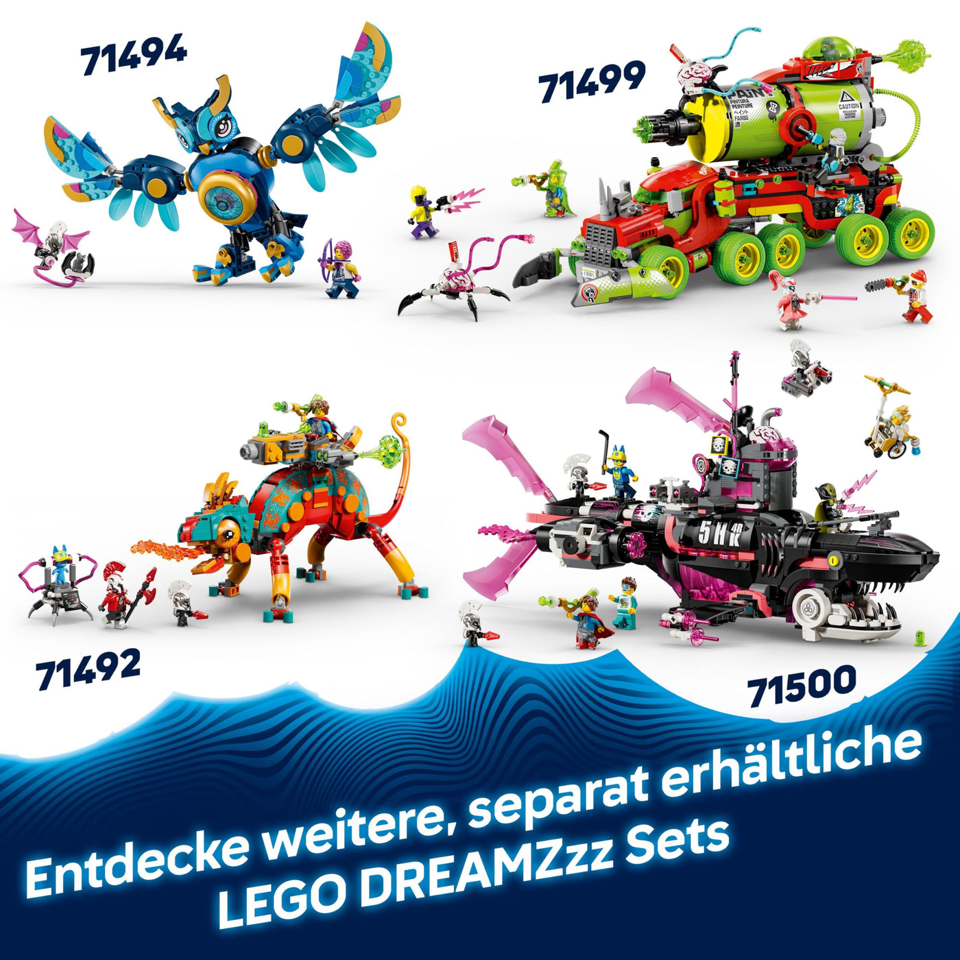 LEGO DREAMZzz 2-in-1 Mateo vs. Cyberhirn-Mech - Roboter Spielzeug für Jungen & Mädchen ab 8 Jahren - Umbaubar in Skorpion - Inkl. Einer Minifigur und einem Träumling - kreative Geschenkidee - 71495