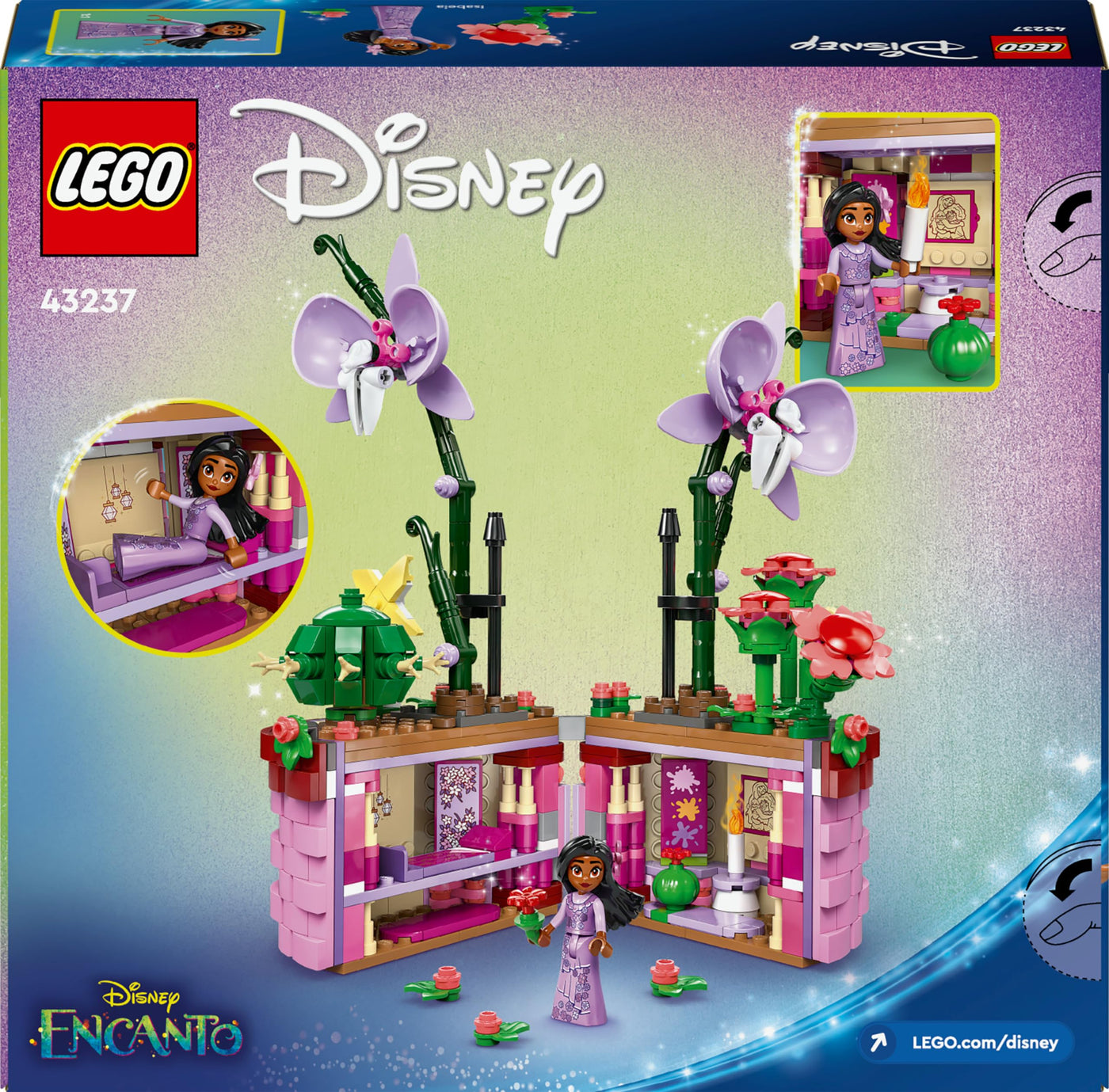 LEGO ǀ Disney Encanto Isabelas Blumentopf, Set für Kinder mit baubarer Spielzeug-Orchidee, Deko-Bausatz mit Mini-Puppe Einer Figur aus dem Film, Geschenk-Idee für Mädchen & Jungen ab 9 Jahren 43237