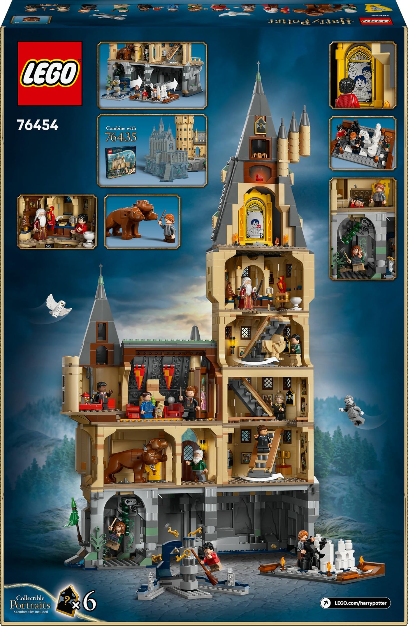 LEGO Harry Potter Schloss Hogwarts: Der Hauptturm - Spielzeug mit fliegendem Schlüssel, Zauberschachzimmer, 12 Minifiguren - Geschenk für Jungen, Mädchen & Erwachsene Fans ab 10 Jahren - 76454