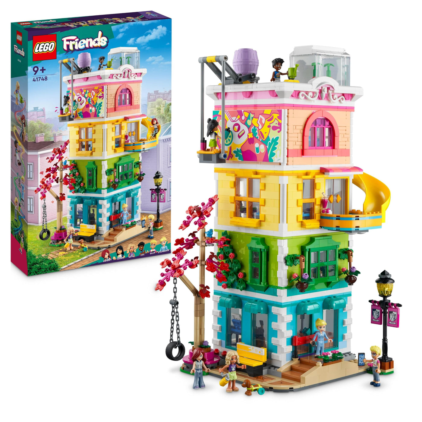 Lego Friends Heartlake City Gemeinschaftszentrum - Kreatives Spielzeug - 5-stöckiges Gebäude mit 6 Minifiguren, Einer Hundefigur und Zubehör - Geschenk für Mädchen und Jungen ab 9 Jahren - 41748