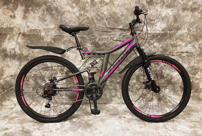 26 Zoll MTB Blackrider Vollgefedert 21-Gang Kettenschaltung mit Scheibenbremsen NEU 2638-ANTRA-PINK Bitte BEACHTEN AB 155 cm KÖPERGRÖSSE GEEIGNET !!!!!!!