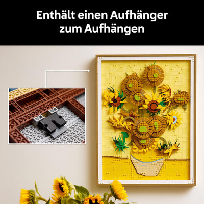 LEGO Art Vincent Van Gogh – Sonnenblumen - 3D-Blumengemälde mit beweglichen Blüten - Deko fürs Wohnzimmer oder Büro - Bausatz für Erwachsene - Kreative Geschenkidee für Männer & Frauen 31215