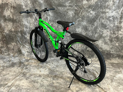 Generisch 24 Zoll MTB Albatros Vollgefedert, 21-Gang Kettenschaltung, Scheibenbremsen NEU 2459-GRÜN-SCHWARZ AB 138 cm KÖRPERGRÖSSE GEEIGNET!!!!!!!!!!!!!!!!!!!!!!!