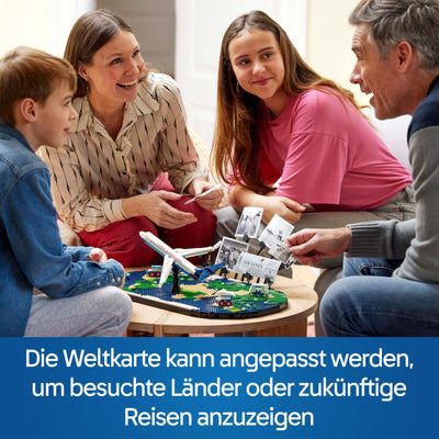 LEGO Reiseerinnerungen, Spielzeugweltkarte, BAU- und Spielset für Mädchen und Jungen, Geschenk für Familien, die Abenteuer und Reisen lieben, kreative Aktivität, Sammlerstück 41838
