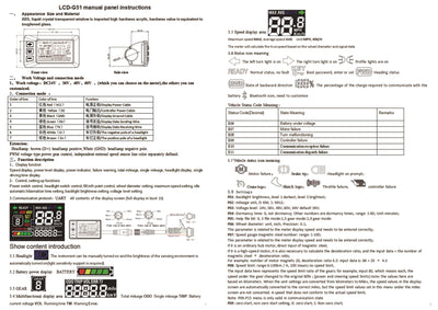 MechKit Elektrofahrrad Brushless Motor Controller Kit, 36V 48V 60V 500W 28A 3 Modus Sinuswelle Controller mit G51 LCD Anzeigefeld für E-Bike Elektroroller
