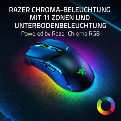 Razer Cobra Pro - Individuell anpassbare kabellose Gaming-Maus Chroma RGB (10 Anpassbare Tasten, Chroma-Beleuchtung mit 11 Zonen, Optischer Focus Pro Sensor mit 30K) Schwarz