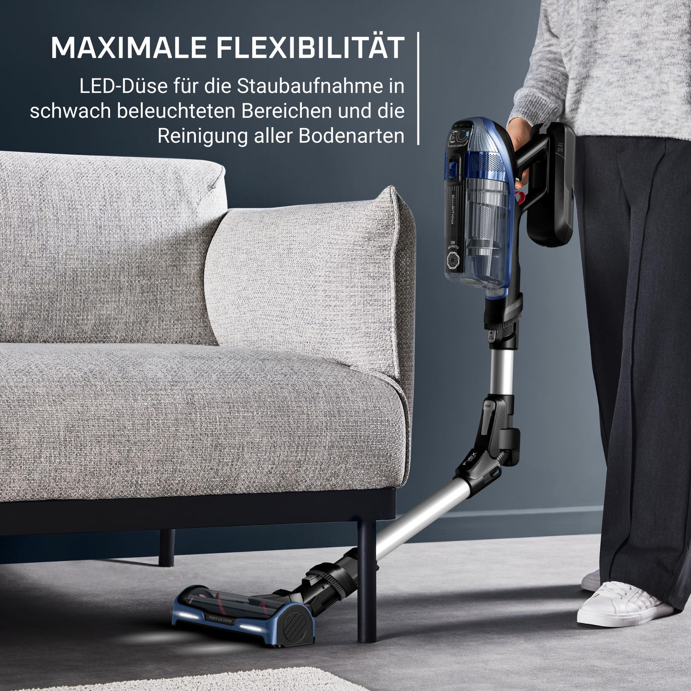 Rowenta X-Force Flex 14.60 Aqua, Kabelloser Staubsauger mit Wisch-Funktion, Flex-Gelenk, bis zu 200 AirWatt und 70 min Akku-Laufzeit, RH99C3WO