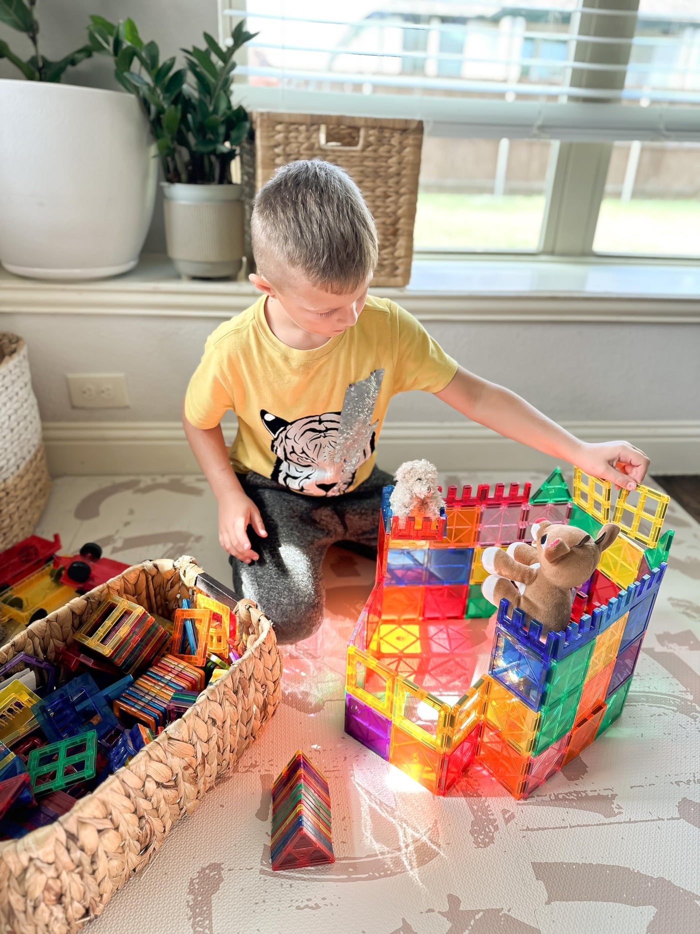 60magnetische Bausteine,Kinderspielzeug,STEM-Magnetblöcke,sensorisches Spielzeug, Kinderspiele, Magnet-Bauspielzeug für 3+ Jahre alte Jungen und Mädchen,Vorschul-, Kindergarten- und Kleinkindspielzeug