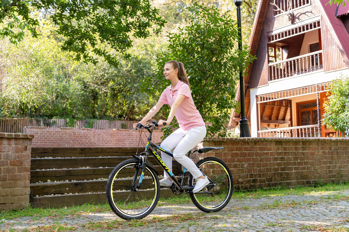 Licorne Bike Guide Premium Mountainbike in 20, 24, 26, 27.5 und 29 Zoll Fahrrad für Mädchen Jungen Herren und Damen (26 Zoll, Weiß/Rosa)