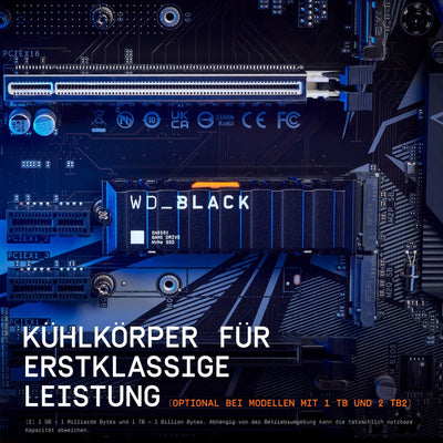WD_BLACK SN850X NVMe SSD mit Heatsink 2 TB interne SSD (Gaming Speicher, PCIe Gen4-Technologie, Lesen 7.300 MB/s, Schreiben 6.600 MB/s) Schwarz