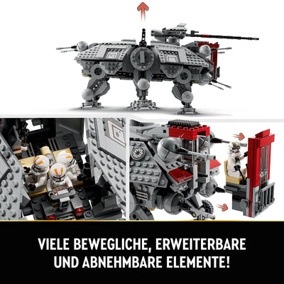 LEGO Star Wars 75337 at-TE Walker Spielzeug mit 3 Minifiguren aus dem 212. Klon-Trupp, Zwergspinne und Battle Droid Figuren – Geschenk für Jungs ab 9 Jahren und Fans von Die Rache der Sith