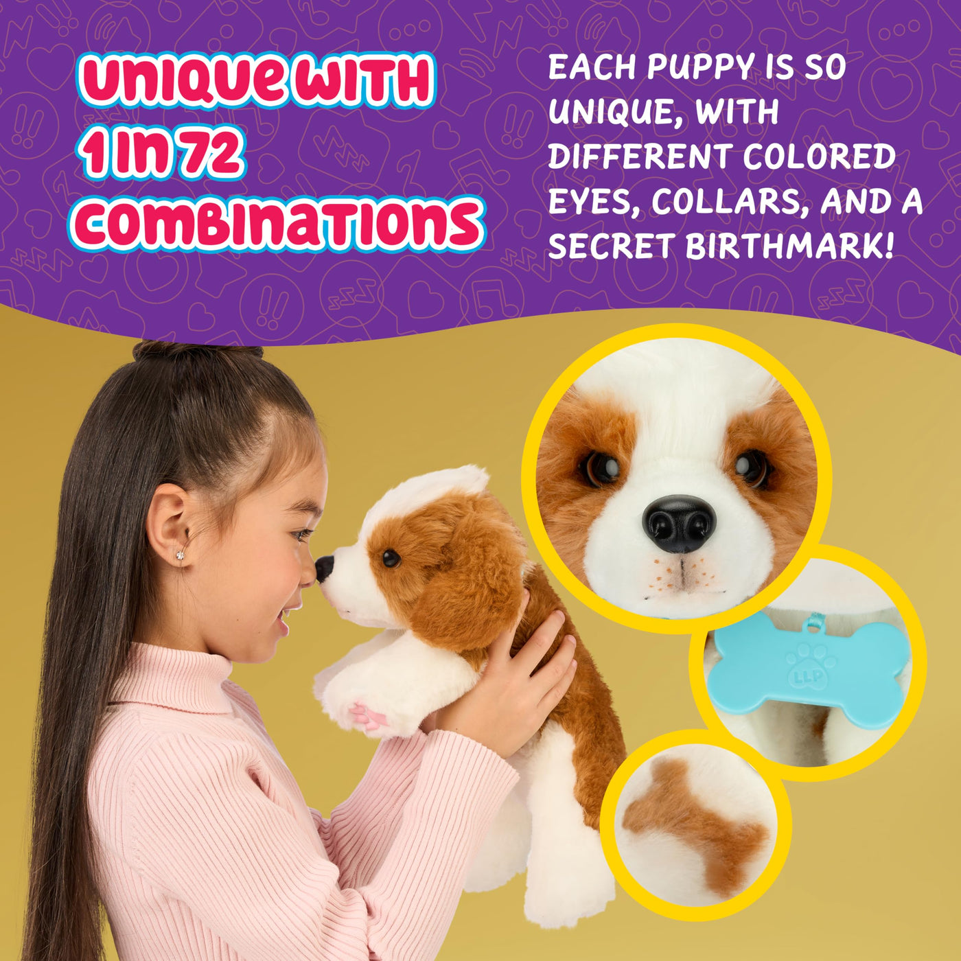 Little Live Pets My Really Real Puppy – Patches; Interaktiver Welpe; 60+ Geräusche/Reaktionen; realistisches Aussehen; 1 aus 72 Varianten; Spielset mit Transportbox; Batterien enthalten; ab 5 Jahren