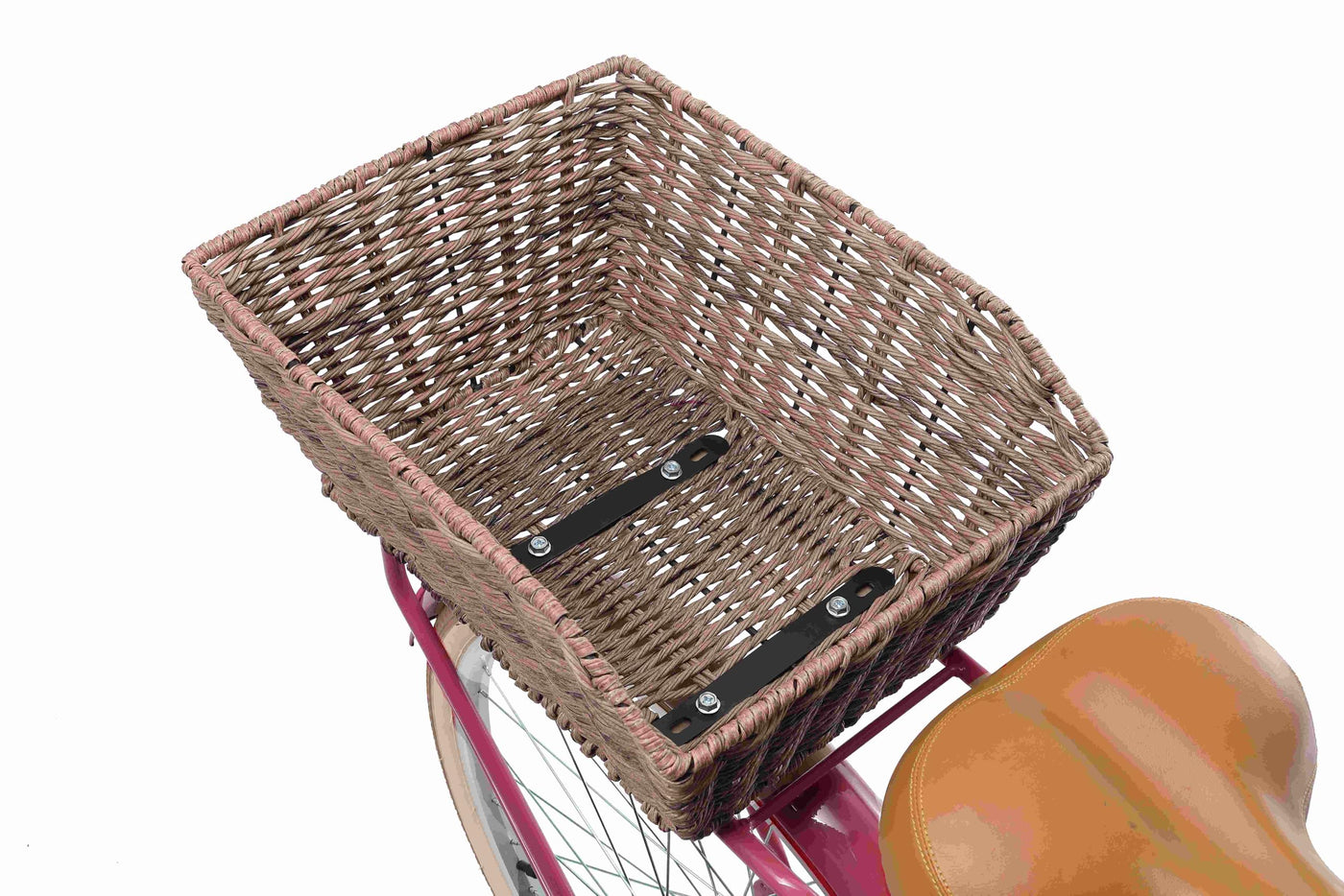 BIKESTAR Alu City Stadt Fahrrad 26 Zoll | 16 Zoll Rahmen, 7 Gang Shimano Damen Rad, Hollandrad Retro Bike mit V-Bremse und Gepäckträger | Berry | Risikofrei Testen