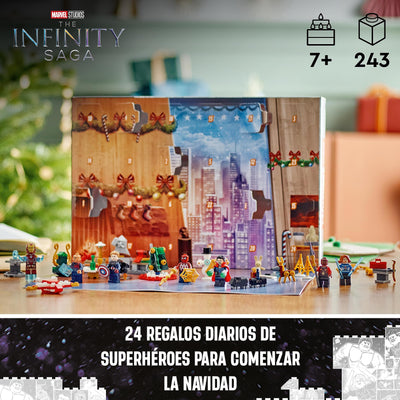 LEGO 76267 Marvel Avengers Adventskalender 2023, Weihnachtskalender mit 24 Geschenken inkl. Captain America, Spider-Man, Iron Man und weiteren Superhelden-Minifiguren, Weihnachts- und Advents-Geschenk