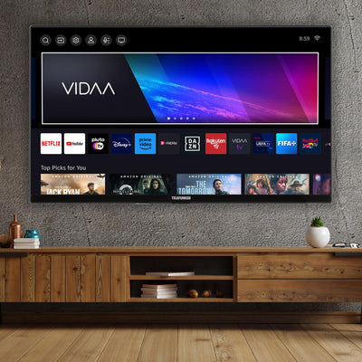 Telefunken Fernseher 43 Zoll Smart TV VIDAA D43U790B2CW 4K Fernseher UHD, HDR TV mit Dolby Vision, Triple-Tuner und 6 Monate HD+ inkl., LED TV schwarz