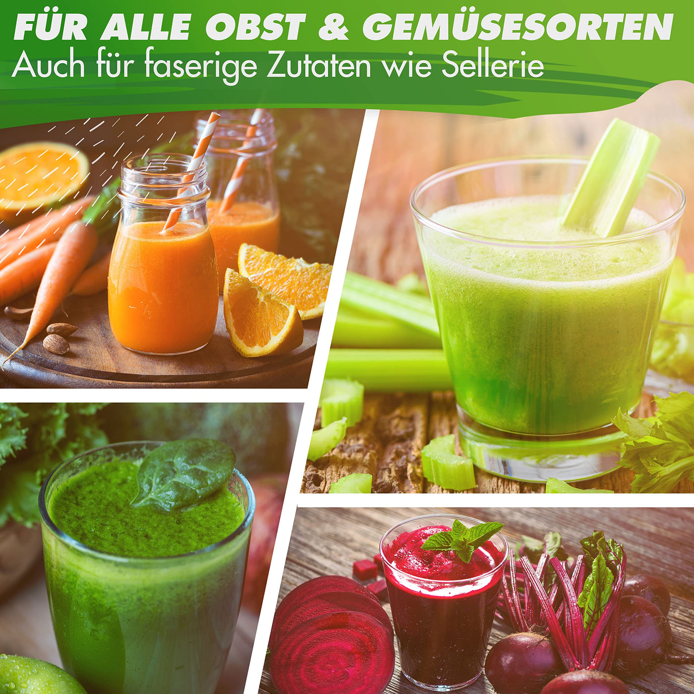 Nutrilovers Slow Juicer Entsafter Obst und Gemüse - Deutsche Marke - Kompaktes Design Edelstahl, 100% BPA-frei, Leichte Reinigung - Inkl. Rezepte-Ebook + Nutri-App