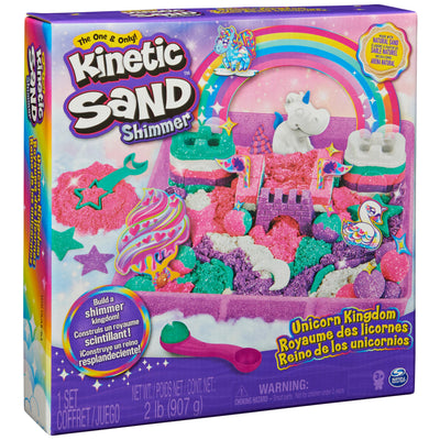 Kinetic Sand Magischer Sand – Einhorn-Königreich 907 G + 8 Formen – Erstellen Sie verschiedene hypnotisierende Formen mit diesem magischen und bunten Sand wie Knetmasse – Spielzeug für Kinder ab 3