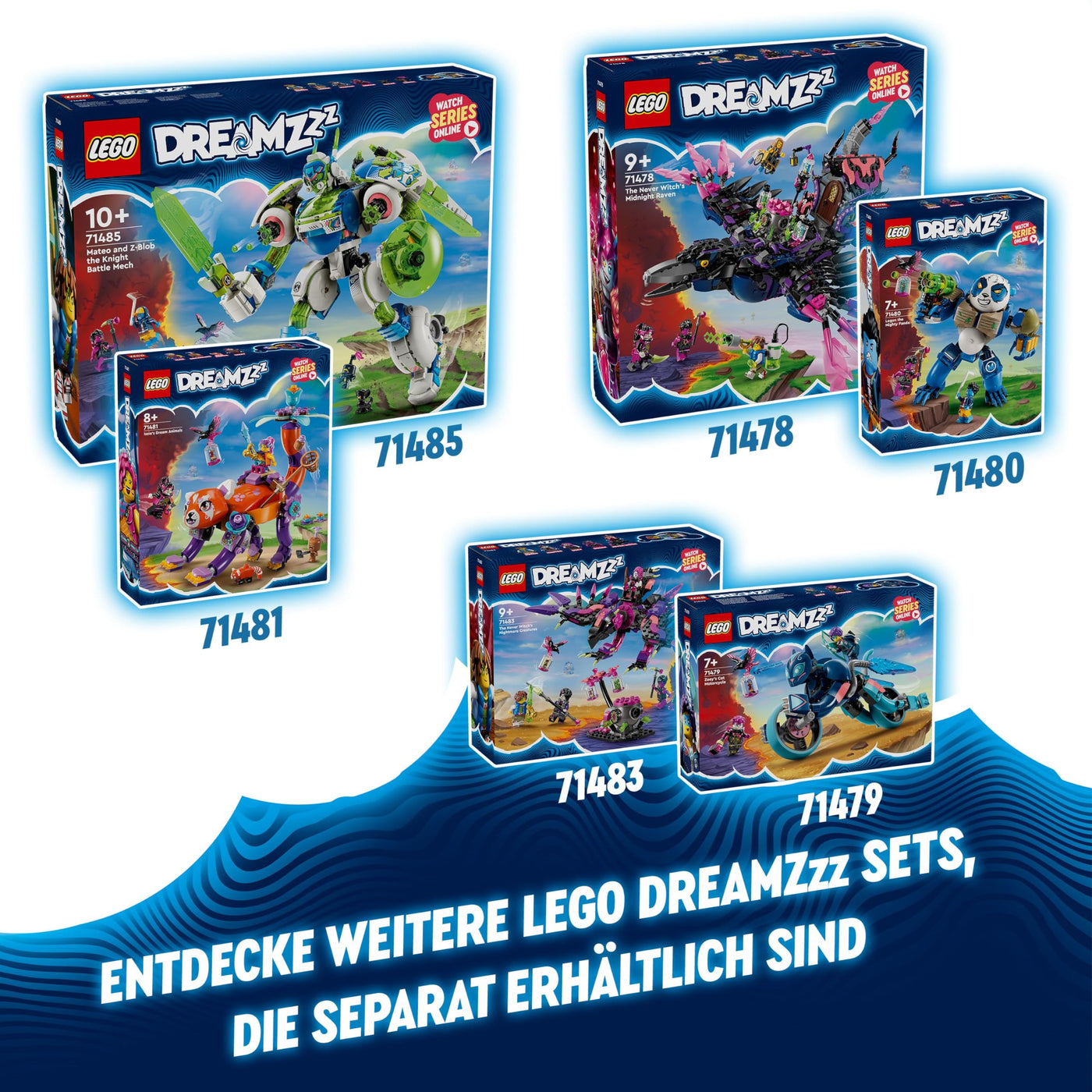 LEGO DREAMZzz 2-in-1 Coopers Dino-Mech C-Rex, Spielzeug-Pterodaktylus, T.Rex-Actionfigur für Jungen und Mädchen, kreatives Spielzeug, Abenteuer-Set, Geschenk für Kinder ab 9 Jahren 71484