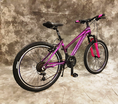 26 Zoll Aluminium Damen UND MÄDCHEN Mountainbike Mirage Gefedert mit 21-Gang Kettenschaltung Daumenklickschaltung NEU 2666-LILA-PINK Bitte BEACHTEN AB 155 cm KÖPERGRÖSSE GEEIGNET !!!!!!!