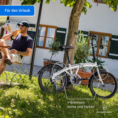 Bergsteiger Windsor 20 Zoll Faltrad, Klapprad, Shimano 6 Gang-Schaltung, LED Batterie-Licht, Quick-Fold-System, Klappfahrrad