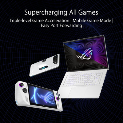 ASUS ROG Rapture GT-BE98 Quad-Band WiFi 7 Gaming Router (320MHz Bandbreite, duale 10G Ports, Backup WAN, Mobile Game Mode, Aura RGB, AiMesh, VPN)