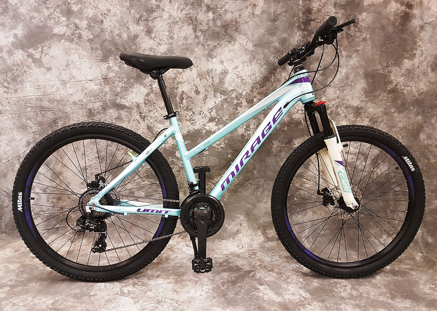 Generisch 26 Zoll Aluminium Damen Mountainbike Gefedert mit 21-Gang Daumenklickkettenschaltung, Scheibenbremsen NEU 2670-Türkis-Weiss, Bitte BEACHTEN AB 155 cm KÖPERGRÖSSE GEEIGNET !!!!!!!