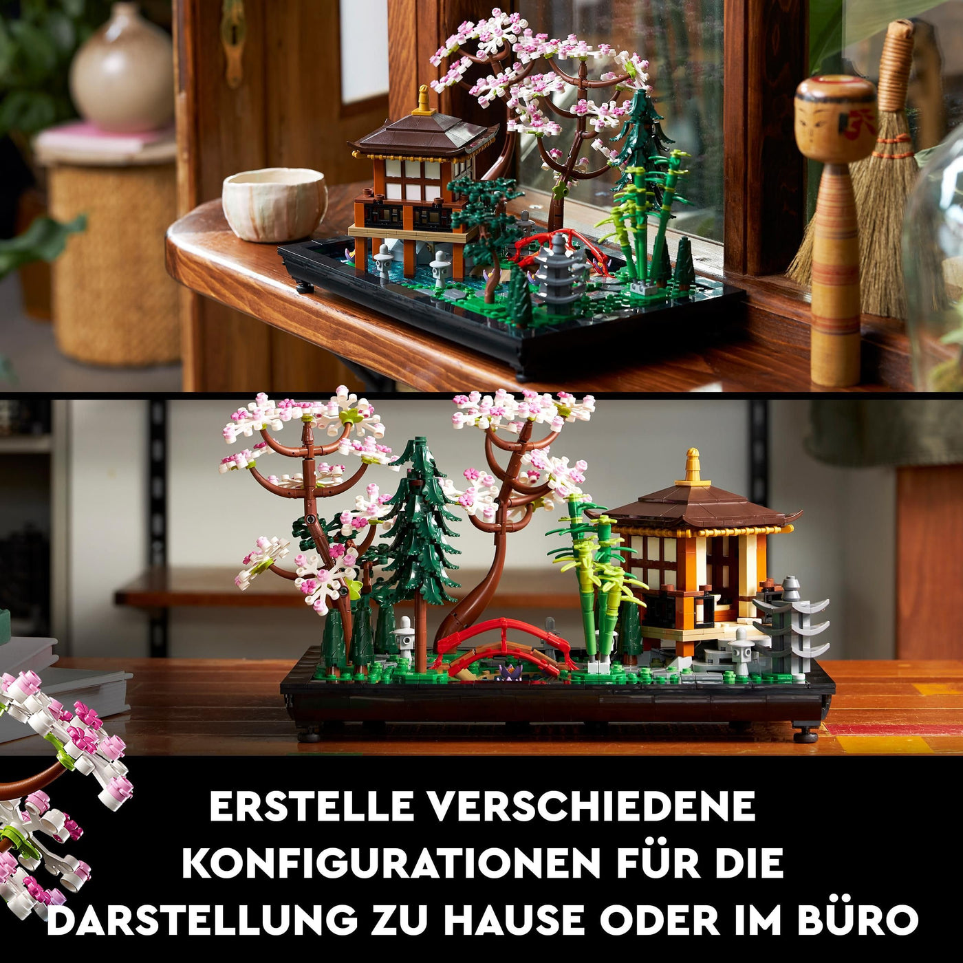 LEGO 10315 Icons Garten der Stille, botanical Zen-Garten-Set für Erwachsene mit Lotusblumen, anpassbare Schreibtisch-Dekoration, inspiriert von Japan, achtsames Geschenk für Frauen und Männer