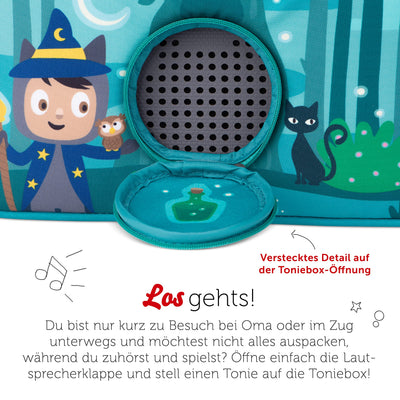 tonies HörSpiel-Transporter Unter dem Zaubermond, Transporttasche für Mind. 6 Hörfiguren und Toniebox, mit Lautsprecheröffnung, 28 x 13 x 19 cm
