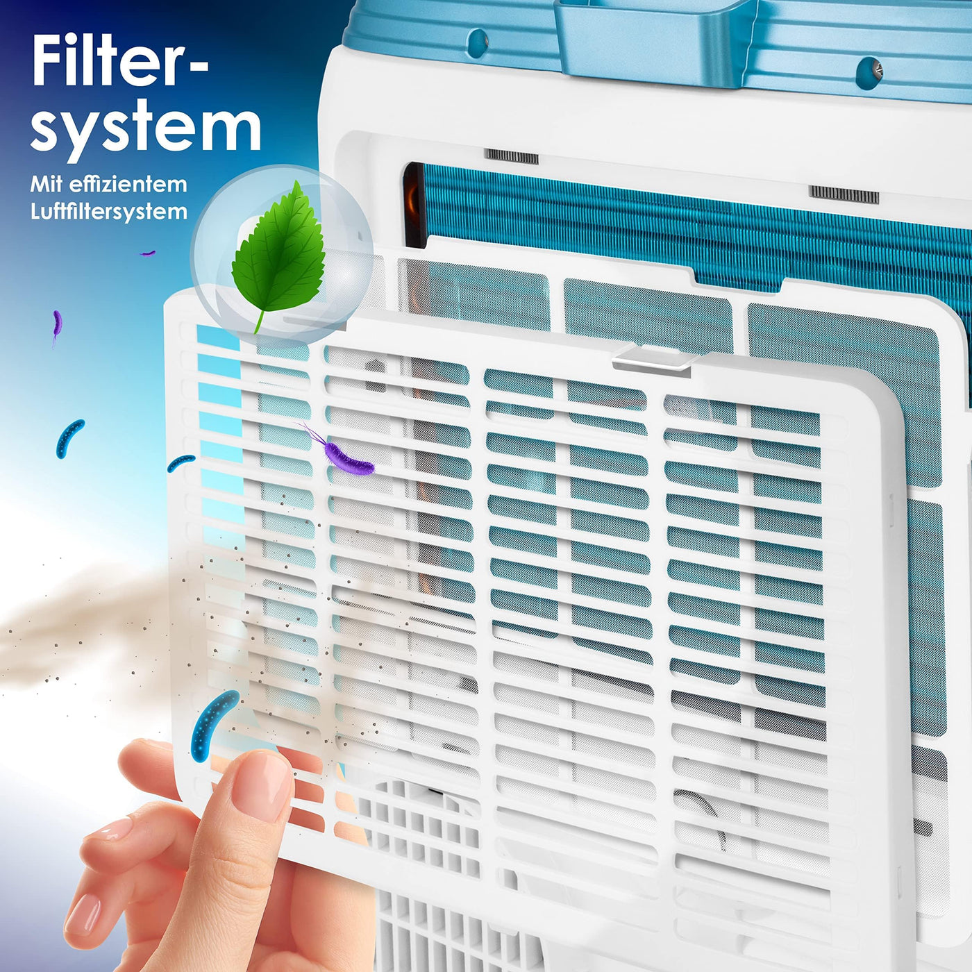 KESSER® Klimaanlage Mobil Klimagerät 4in1 kühlen, Luftentfeuchter, lüften, Ventilator - 9000 BTU/h (2.600 Watt) 2,7KW - Klima, Fernbedienung und Timer, Nachtmodul, Weiß