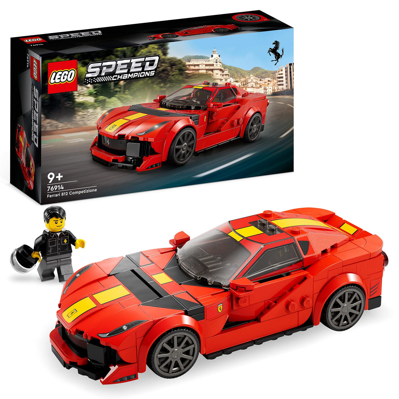 LEGO Speed Champions Ferrari 812 Competizione, Sportwagen und Spielzeug-Modell-Bausatz, Serie 2023, Auto-Sammlerfahrzeug-Set 76914