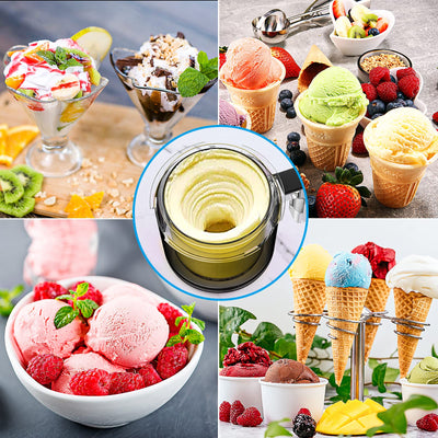 GoMaihe 4er-Set Creami Behälter für die Ninja Creami Eismaschine - Tubs Zubehör für NC301 NC300 NC299AMZ-Serie, BPA-frei, spülmaschinenfest, auslaufsicher - in Rosa, Grün, Grau und Blau