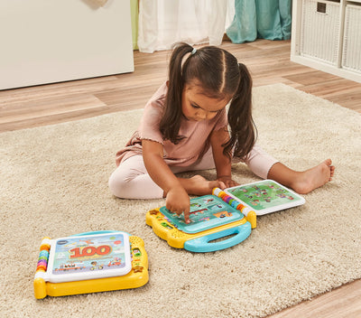 VTech Baby Mein 100-Wörter-Buch: Fahrzeuge und Fortbewegungsmittel – Interaktives Bilderbuch mit über 100 Wörtern auf 12 bilinguale Seiten (Deutsch-Englisch) – Für Kinder von 2-5 Jahren