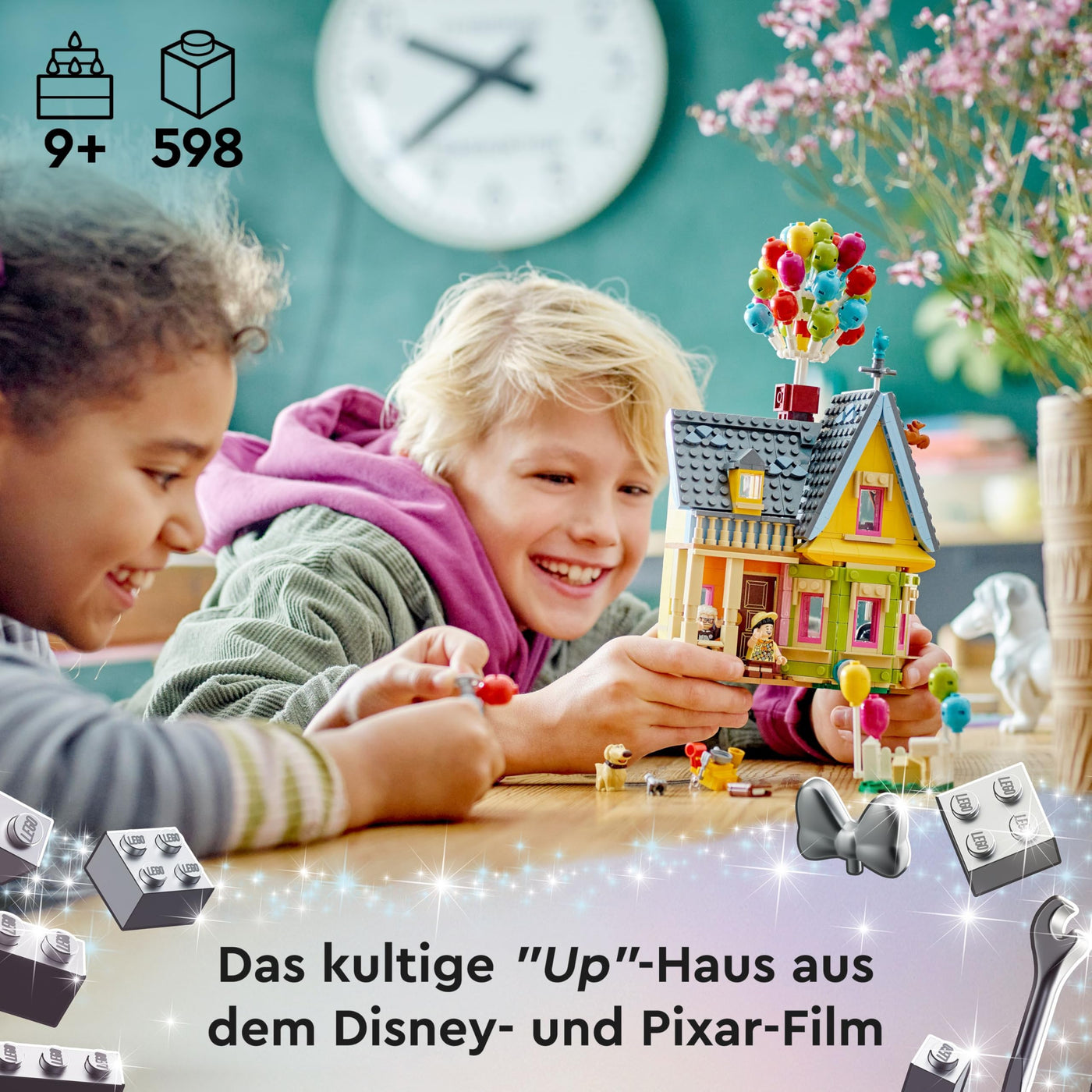 LEGO | Disney and Pixar Carls Haus aus „Oben“, baubares Spielzeug mit Luftballons, Carl, Russell und Dug-Figuren, ikonische Geschenkidee für Mädchen und Jungen 43217