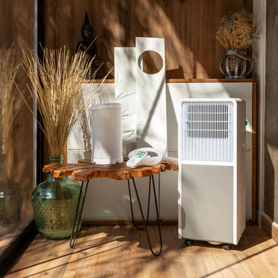 Cecotec - Mobile Klimageräte ForceClima 9450 Style Heating, 9000 BTU, Abdeckungsbereich 25 m2, Fernbedienung, Berührung, LED -Bildschirm, 5 Modi, 2 Geschwindigkeiten, Wärmepumpe, Timer