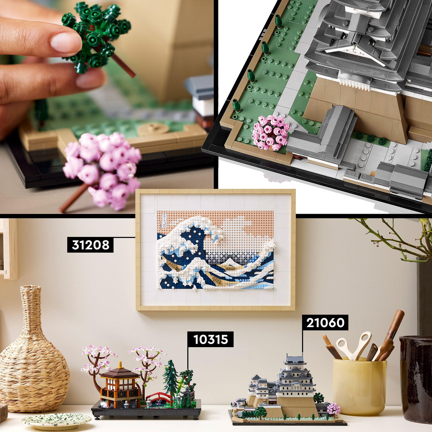 LEGO Architecture Burg Himeji, Modellbausatz für Erwachsene, Wahrzeichen-Kollektion, Set für Fans kreativer Gartenarbeit und japanischer Kultur, mit Kirschblütenbaum, Geschenk für Sie und Ihn 21060