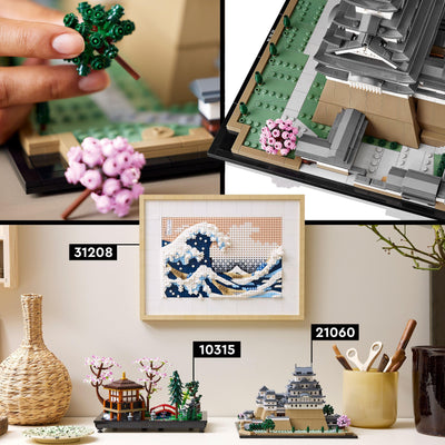 LEGO Architecture Burg Himeji, Modellbausatz für Erwachsene, Wahrzeichen-Kollektion, Set für Fans kreativer Gartenarbeit und japanischer Kultur, mit Kirschblütenbaum, Geschenk für Sie und Ihn 21060