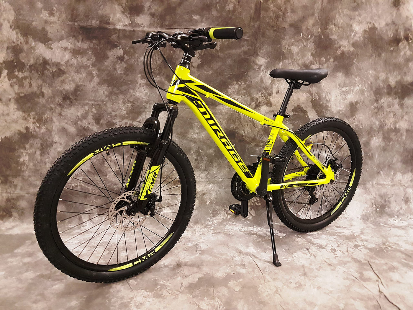 26 Zoll Aluminium Mountainbike Mirage Gefedert, 21-Gang DAUMENKLICKKETTENSCHALTUNG, Scheibenbremsen NEU 2667-GELB Bitte BEACHTEN AB 155 cm KÖPERGRÖSSE GEEIGNET !!!!!!!