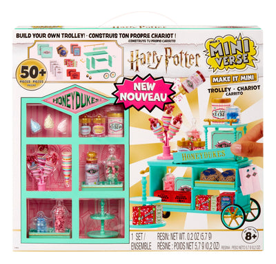 MGA's Miniverse Make It Mini Honeydukes Trolley- Harry Potter Mini-Sammlerstücke, 50+ Teile, Kunstharz-Bastelspiel, Nachgebildete Lebensmittel, Für Sammler & Kinder ab 8, Nicht ESSBAR