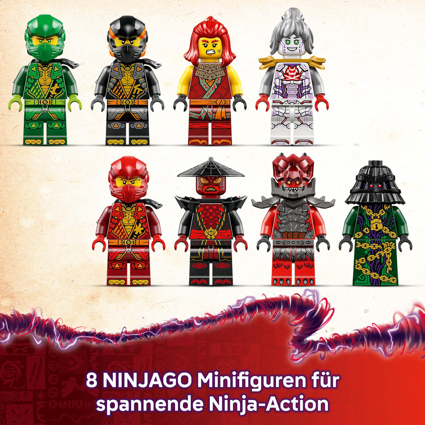 LEGO NINJAGO Lichtbogendrache - Spielzeug mit 8 Minifiguren und einem Spinjitzu-Spinner - Interaktives Ninja Bauspielzeug für Jungen & Mädchen ab 9 Jahren - Geschenkidee für Fans 71836